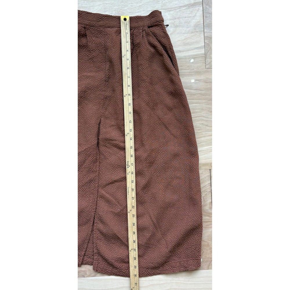 First Rite Rust Brown Textured Pleated Midi Skirt Pockets High Waist S
Linen‎ - Picture 7 of 11